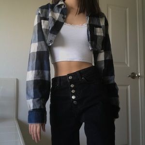 Cropped Plaid Jacket
